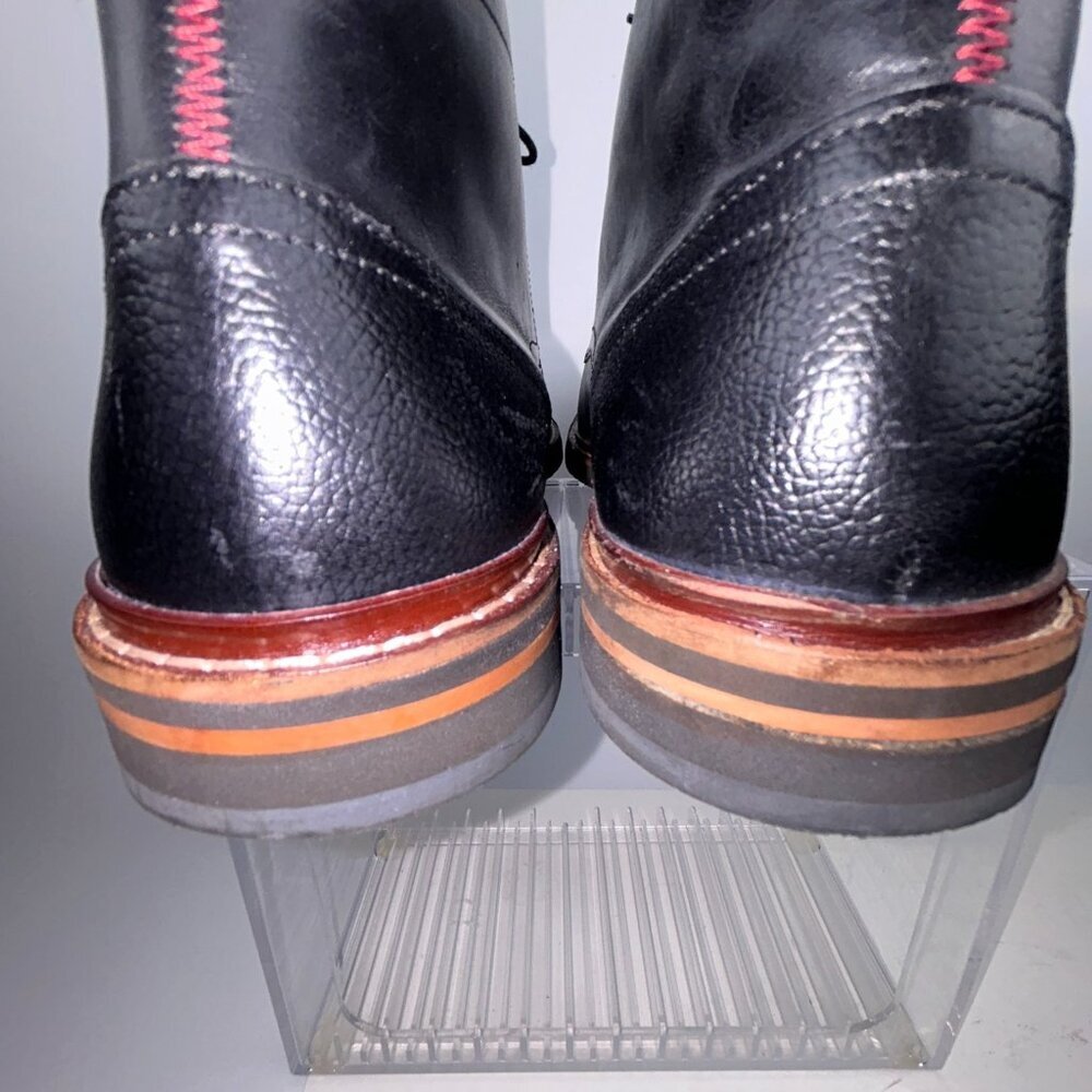Ted Baker Crint Leather Chukka Boot Black Red Stitching Size EU45, US 12 - Picture 11 of 16